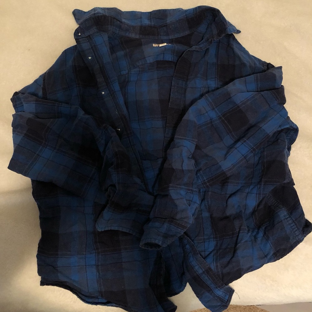 Merona Navy Checkered Flannel Shirt